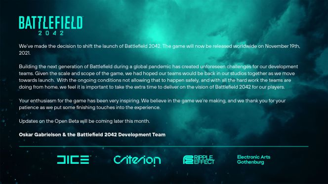 Battlefield 2042 hivatalosan is elhalasztva