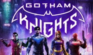 Batgirl, Nightwing, Red Hood és Robin, a főszereplők a Gotham Knights promóciós kulcsgrafikáján.