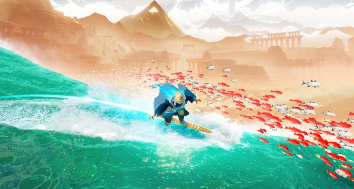 A Sword of the Sea a Giant Squid új játéka, amely korábban az Abzu és a The Pathless című sikereket készítette. A stúdió több egykori Journey-fejlesztőt is soraiban tudhat, így az inspiráció forrása egyértelmű. Ez egy fantasy kaland, amelyet “atmoszferikus utazásként” írnak le: egy kihalt világban kell szörfölve célba érned, miközben a látványvilág egyszerűen lélegzetelállító.